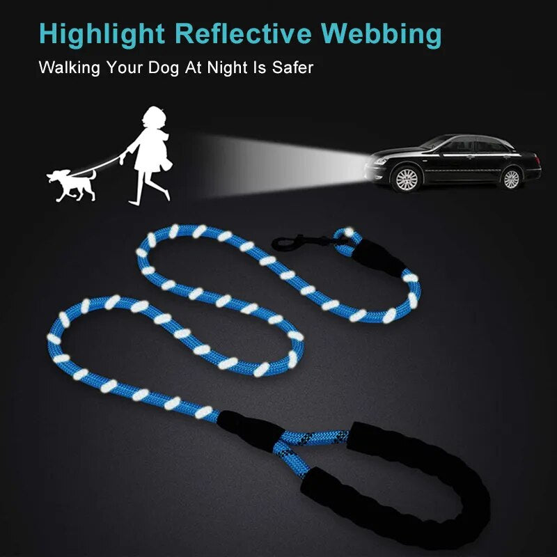 Strong Nylon Dog Leash Labrador French Bulldog Harness Leashes Reflective Leash Training Safety Dog Leashes Ropes 150/200/300Cm